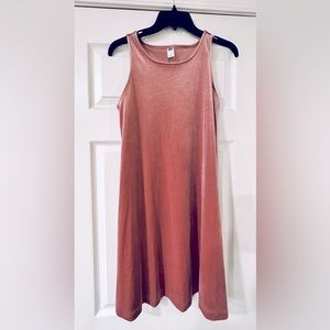 Pink velvet tank dress